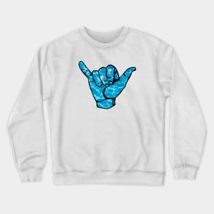 Watery hang loose hand Crewneck Sweatshirt